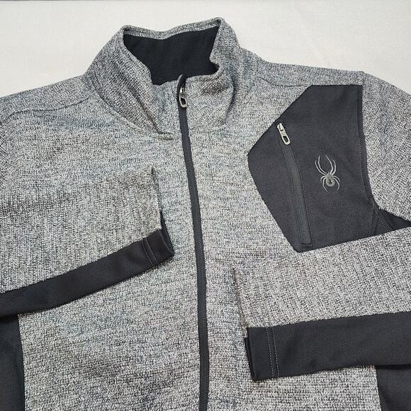 Spyder Men's Gray Black Full Zip Jacket Size M - Picture 1 of 6